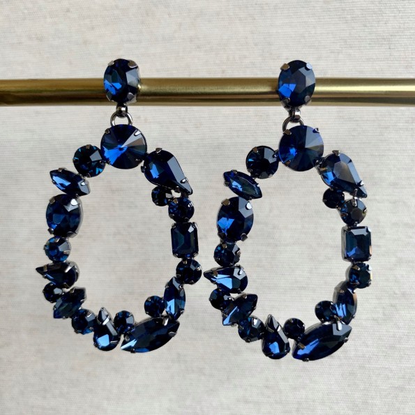 γυναικεια κοσμηματα - χειροποιητα κοσμηματα - σκουλαρικια βραδινα μπλε