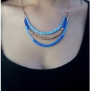 γυναικεια κοσμηματα - Κοντα κολιε - χειροποιητα κοσμηματα - κοντα κολιε - Γυναικείο κοντό κολιέ χειροποίητο με κρυστάλλινες χάντρες μπλε