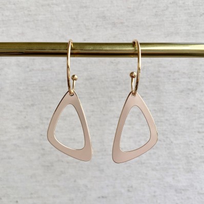 Hoops with pendant - Triangle/Gold 