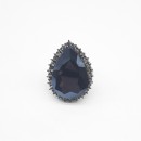γυναικεια κοσμηματα - Δαχτυλίδι κρύσταλλο μαύρο δάκρυ ΔΑΧΤΥΛΙΔΙΑ Γυναικεια Κοσμηματα roihandmade.com