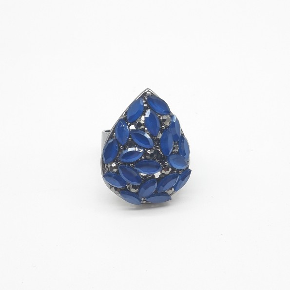 γυναικεια κοσμηματα - Δαχτυλίδι μικρά κρύσταλλα μπλε ΔΑΧΤΥΛΙΔΙΑ Γυναικεια Κοσμηματα roihandmade.com