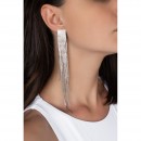 evening earrings - Long white rain square earrings EARRINGS