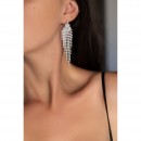 Medium white zircon and sequins earrings EARRINGS