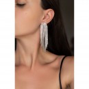 evening earrings - Long zircon and white rhinestone earrings EARRINGS