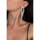 evening earrings - Long striking white earrings EARRINGS