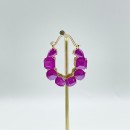evening earrings - Fuchsia crystal hoop earrings EARRINGS