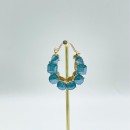 evening earrings - Turquoise crystal hoop earrings EARRINGS