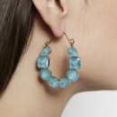 evening earrings - Turquoise crystal hoop earrings EARRINGS