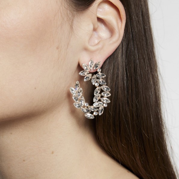 evening earrings - Crystal White Evening Stud Earrings EARRINGS