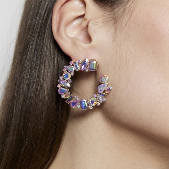 evening earrings - Saturn earrings iridescent crystals EARRINGS