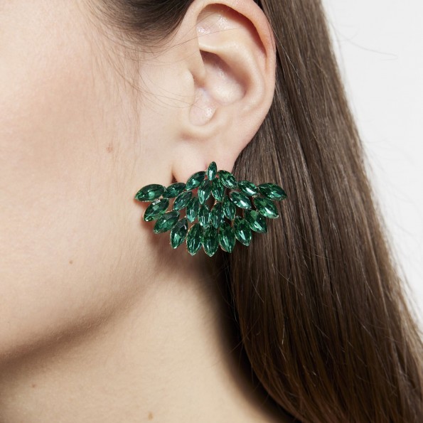evening earrings - Venezia crystal emerald earrings EARRINGS