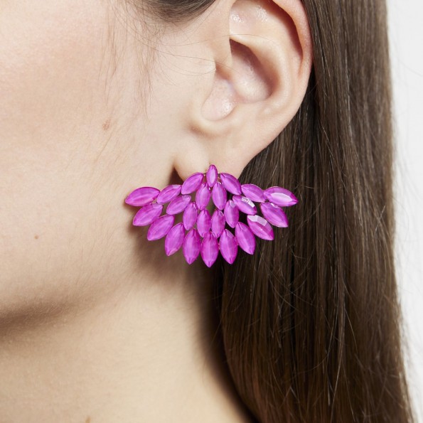 evening earrings - Venezia crystal fuchsia earrings EARRINGS