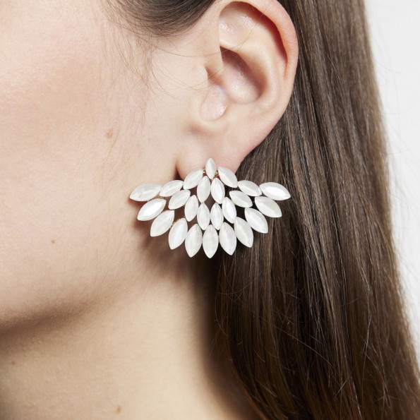 evening earrings - Venezia crystal white opal earrings EARRINGS