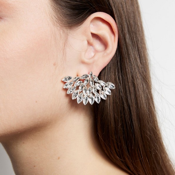 evening earrings - Venezia crystal white earrings EARRINGS