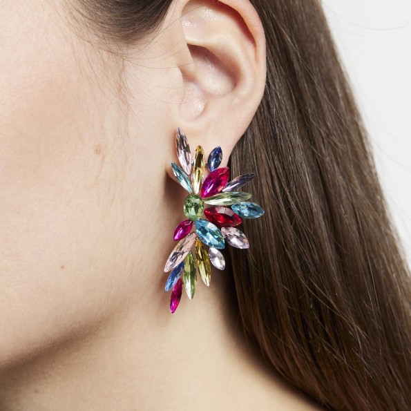 evening earrings - Colorful crystal studded earrings EARRINGS
