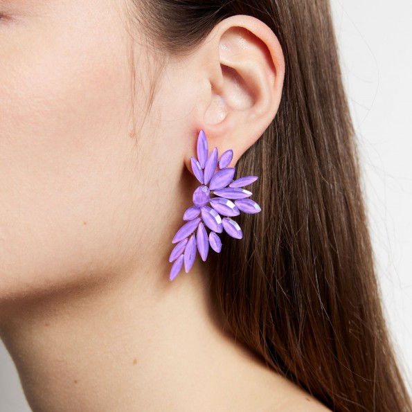 evening earrings - Lilac crystal stud earrings EARRINGS
