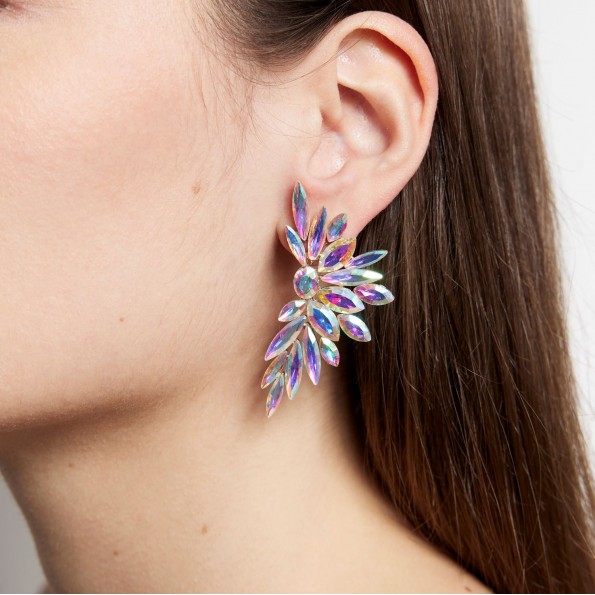 evening earrings - Iridescent crystal stud earrings EARRINGS