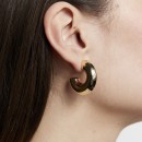 Thick gold-plated brass hoops EARRINGS