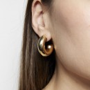 Thick gold-plated brass hoops EARRINGS