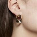 Square hoops on the ear gold plated EARRINGS