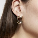 Square hoops on the ear gold plated EARRINGS