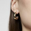 Short thick brass gold plated hoops EARRINGS