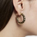 Thick twisted hoop earrings gold plated EARRINGS