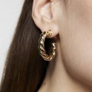 Thick twisted hoop earrings gold plated EARRINGS
