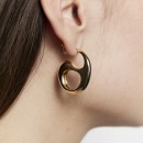 Μedium size gold plated brass hoops EARRINGS