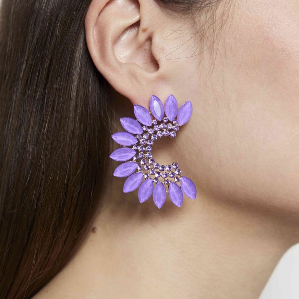 evening earrings - Earrings impressive on the ear lilac EARRINGS