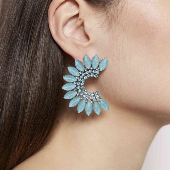 evening earrings - Turquoise stunning on ear earrings EARRINGS