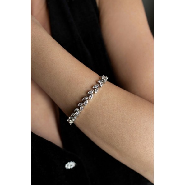 Silver tennis bracelet white zircon crystals  BRACELETS 