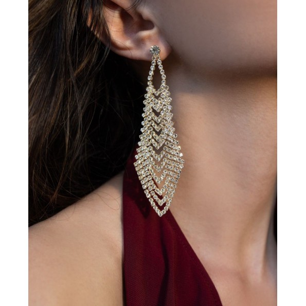 Chandelier earrings gold zircons EARRINGS