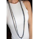 Long triple necklace metallic blue NECKLACES
