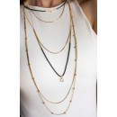 Long multi-strand necklace black gold NECKLACES