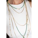 Long multi-strand necklace green gold NECKLACES