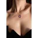 Short necklace oval stone lilac zircon NECKLACES